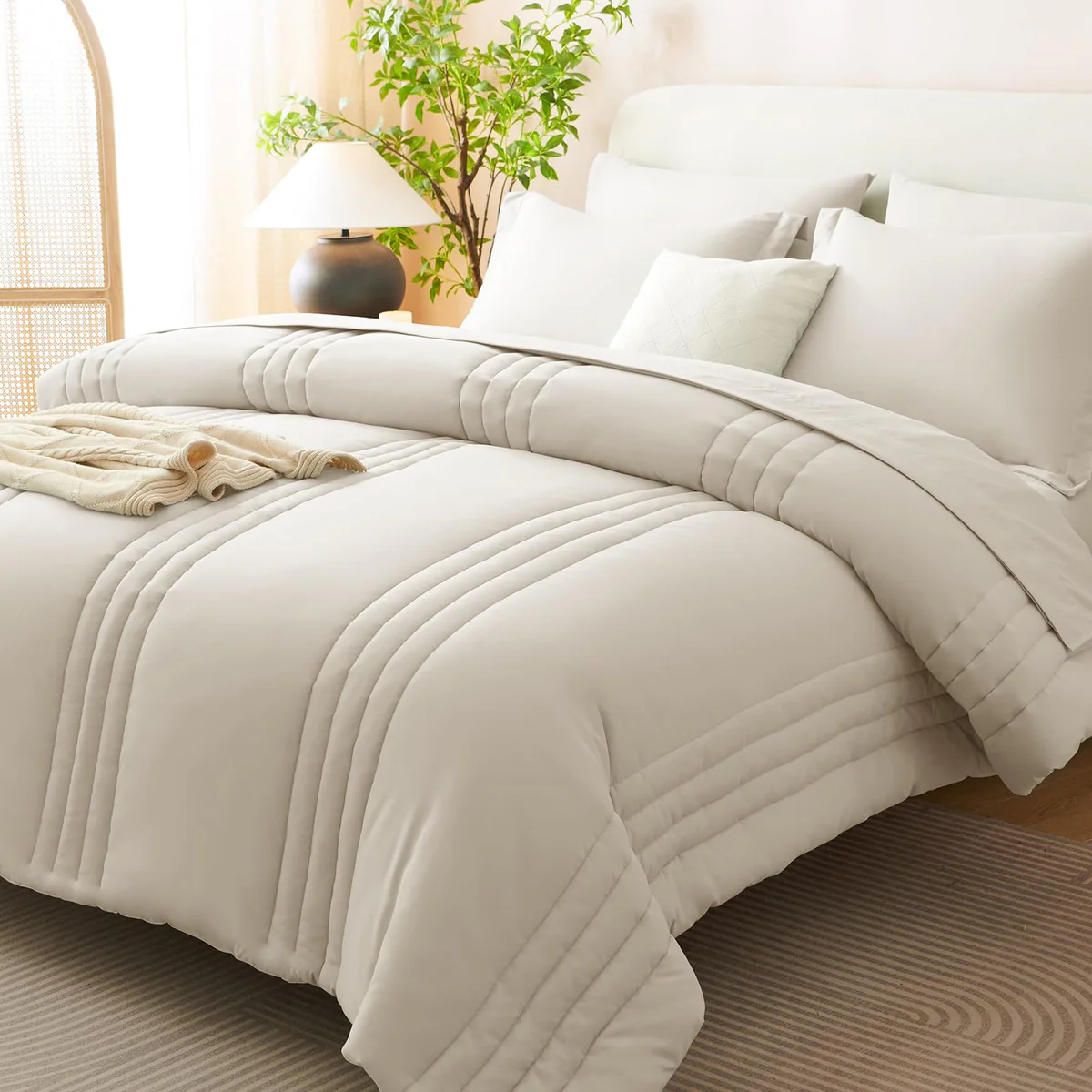 CozyLux King Comforter Set - Lightweight Down Alternative Bedding