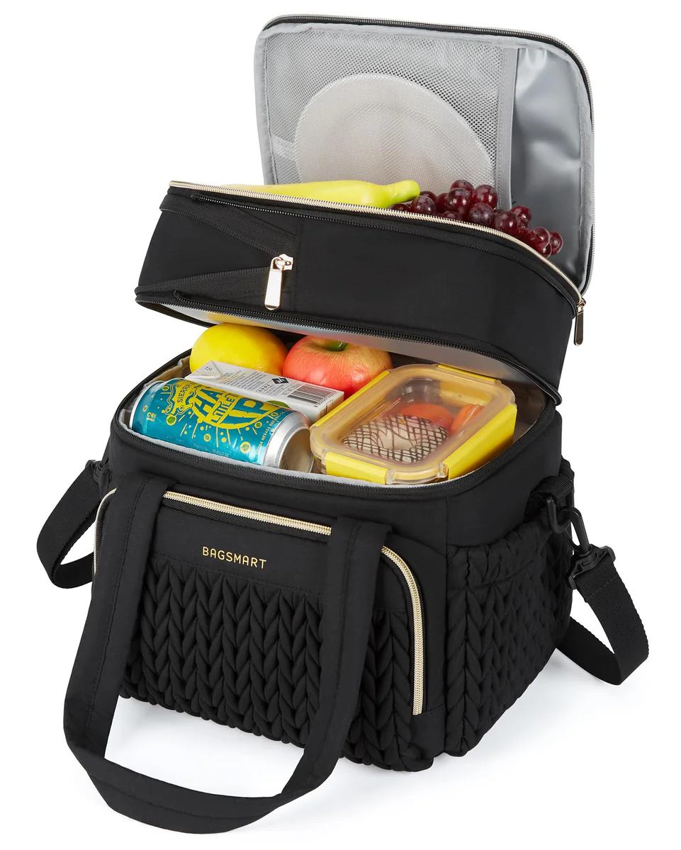 BAGSMART Insulated Double Deck Lunch Bag Cooler