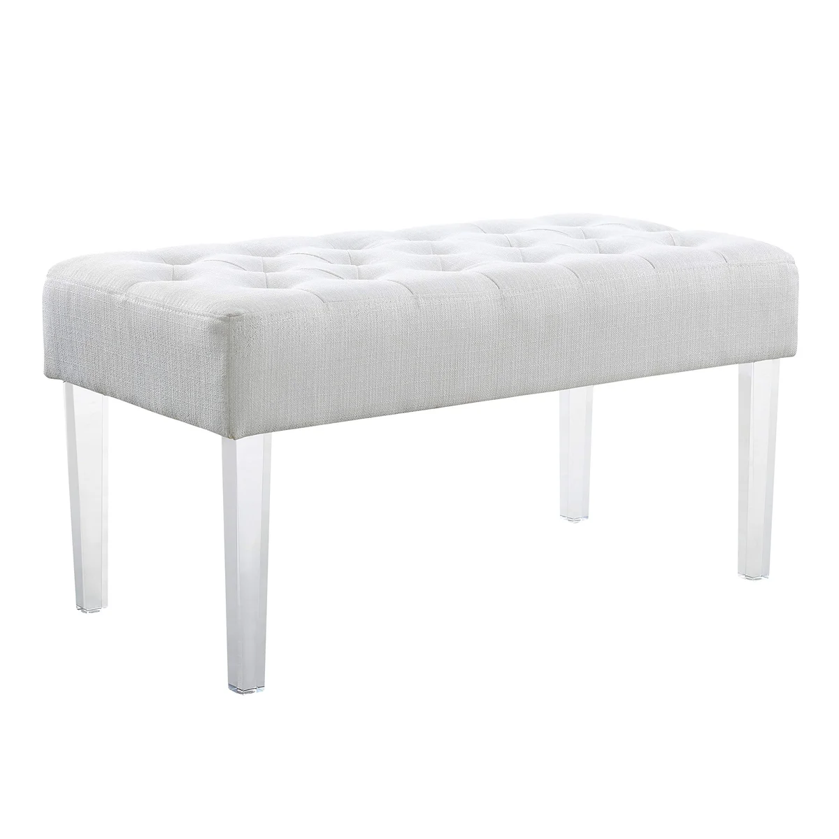 Linon Tufted Bench with Acrylic Legs