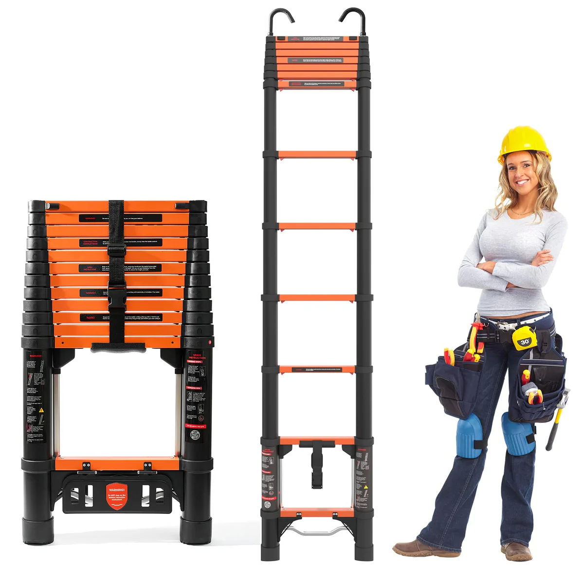 ASPERLAD Telescopic Extension Ladder Aluminum