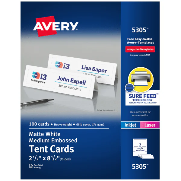 Avery Printable Tent Cards