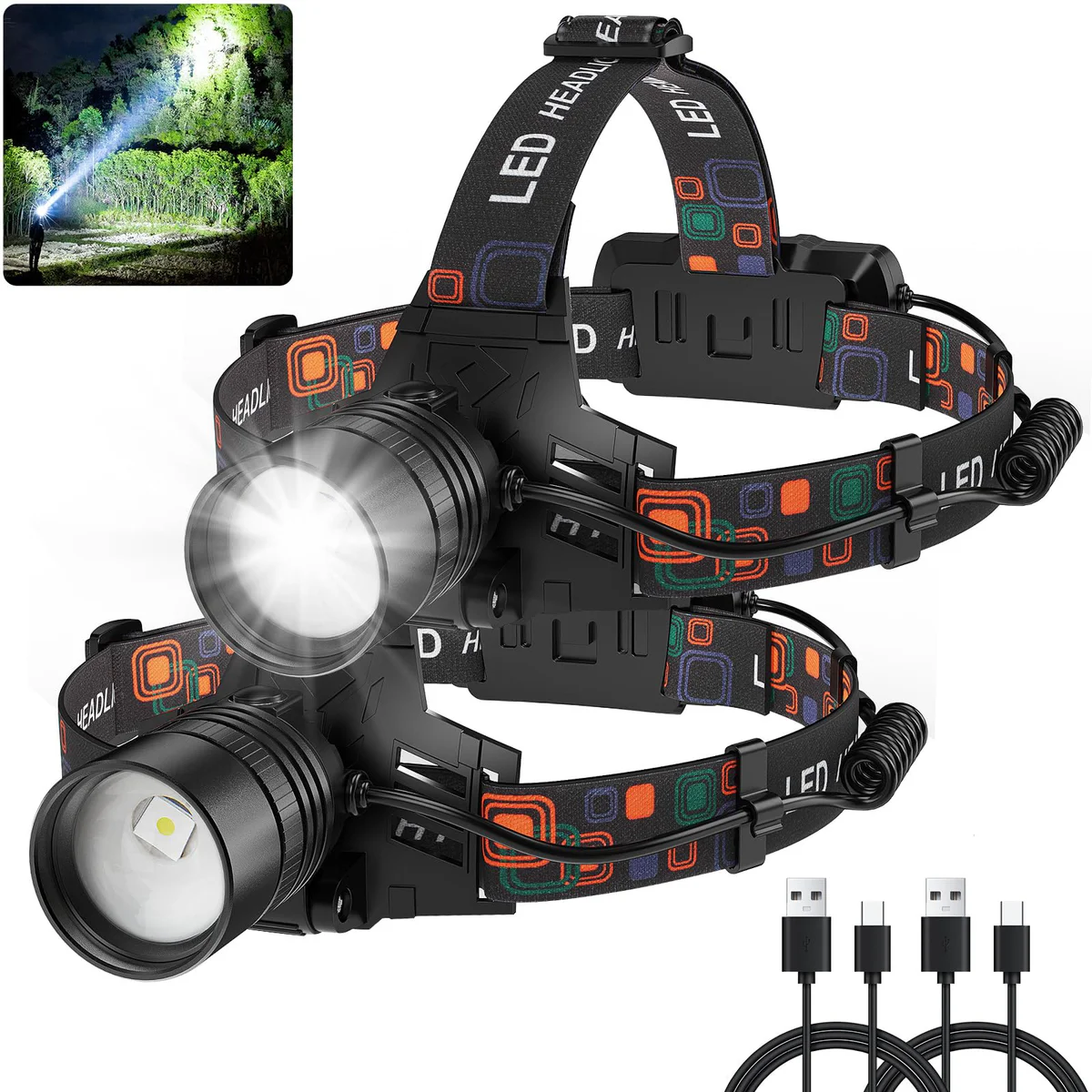 SKNSL LED Rechargeable Headlamps
