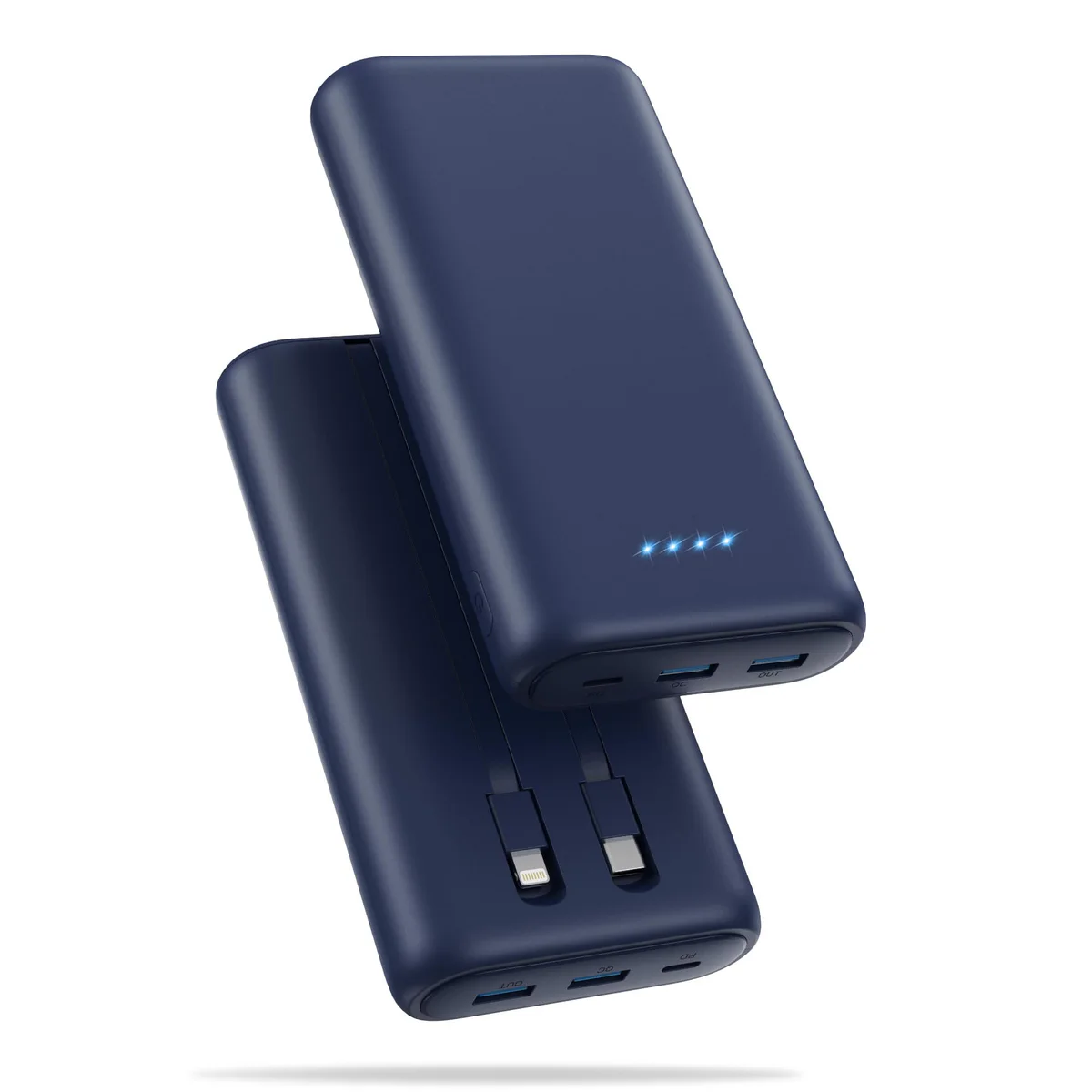 Ekrist High Capacity Portable Charger Power Bank with Built-in Cables
