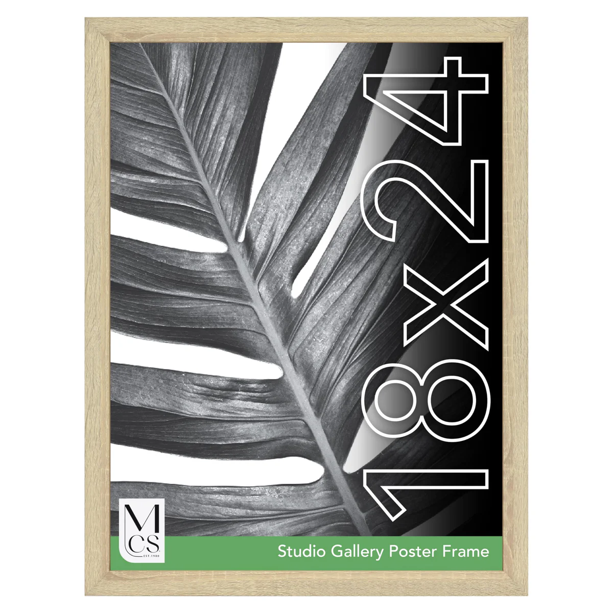 MCS Industries Studio Gallery Frames, 18x24 in, Natural Woodgrain