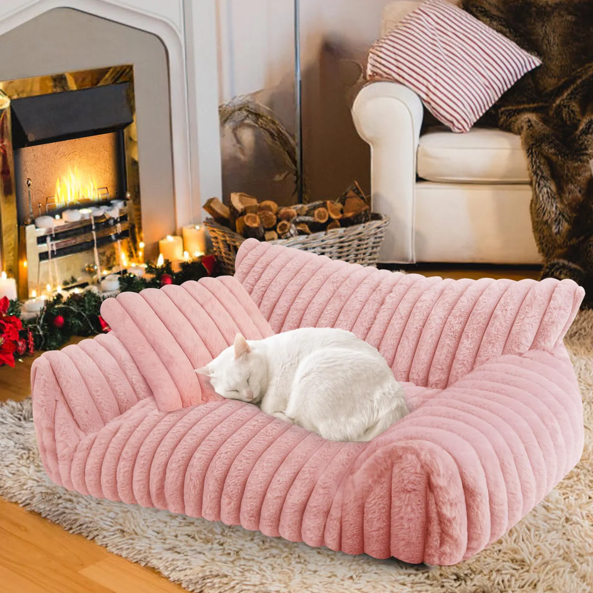 Wn's Day Cat Couch Bed Sofa with Scratching Pad