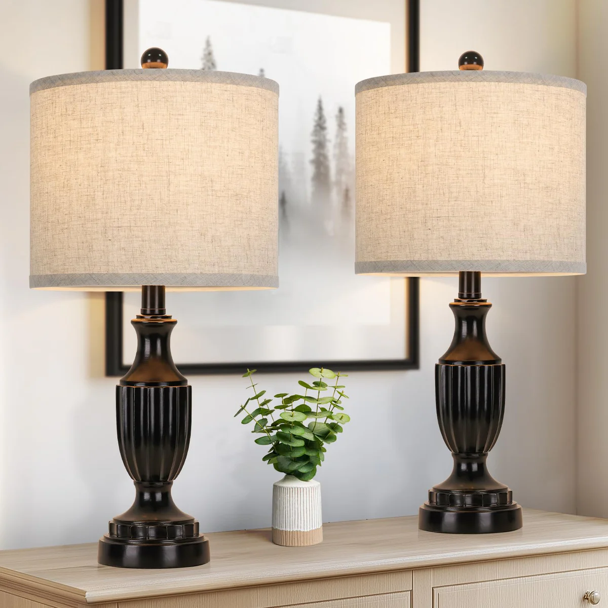 TOBUSA Farmhouse Table Lamps