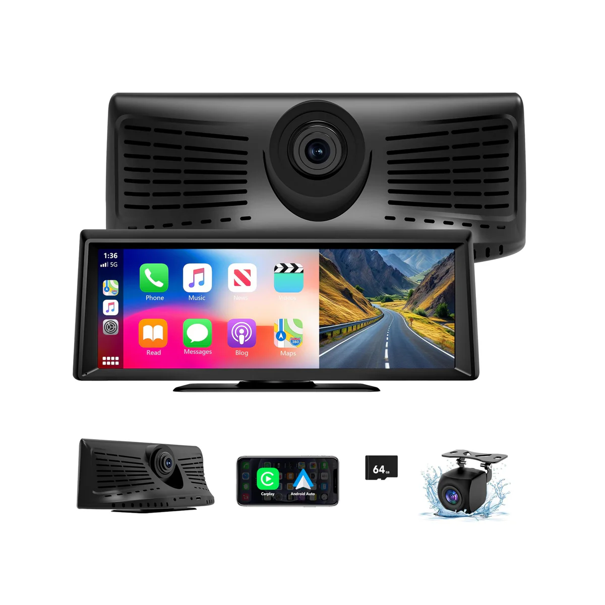 GNTM 7-Inch Wireless Carplay Portable Car Stereo