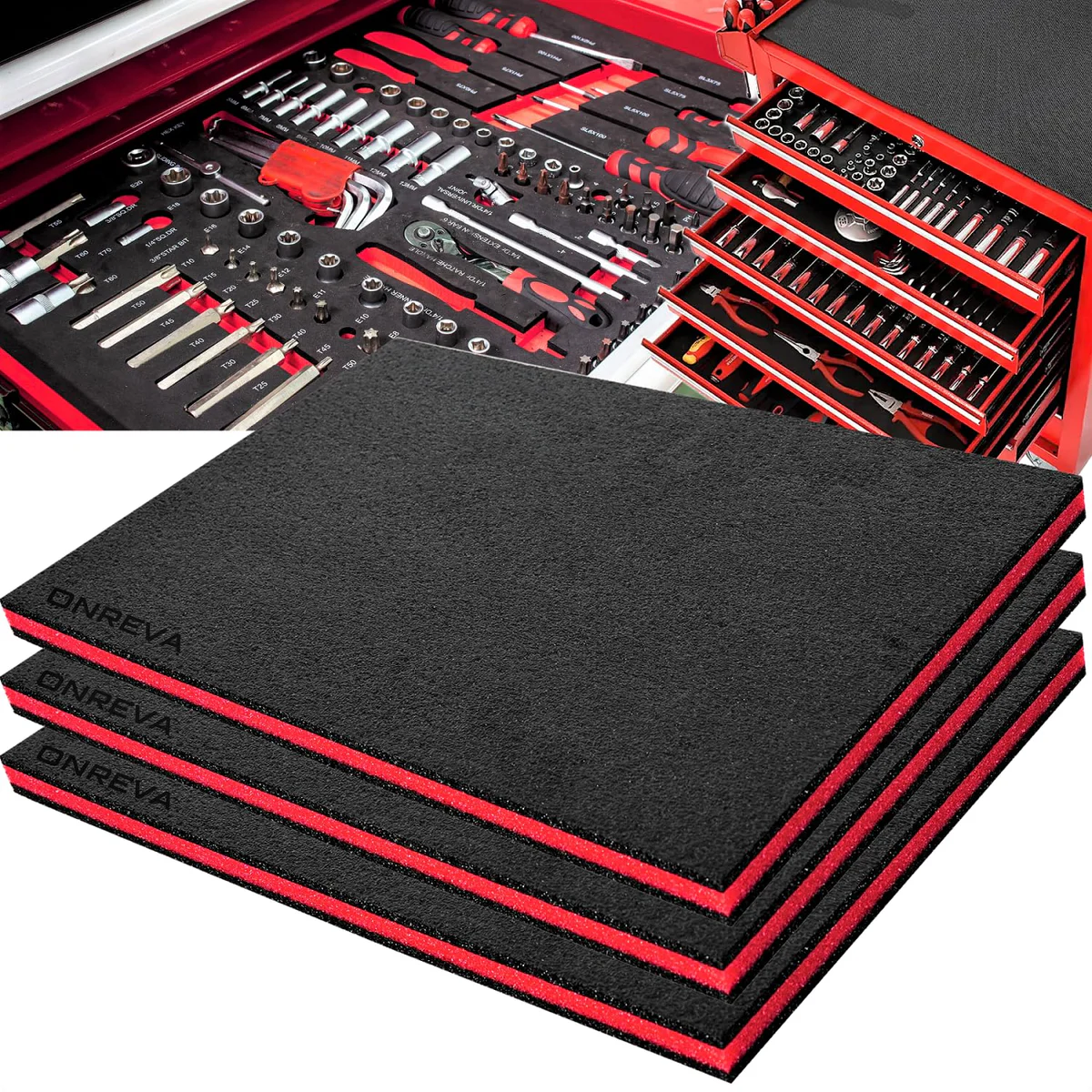 ONREVA Tool Box Foam Insert, 3 Pack