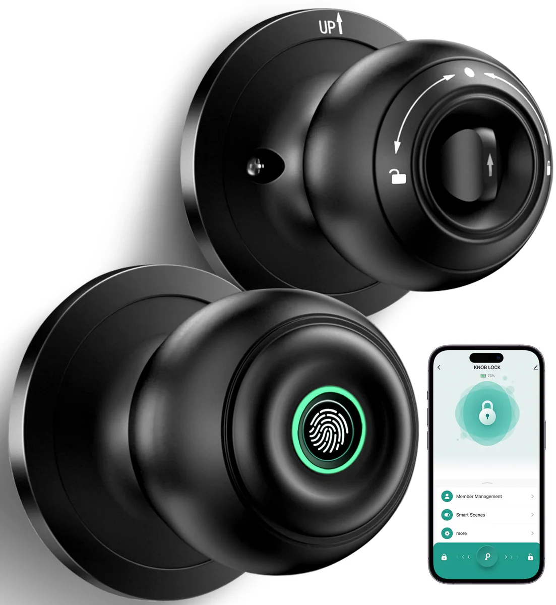 KLLOQUE Keyless Entry Door Lock with Fingerprint and Bluetooth