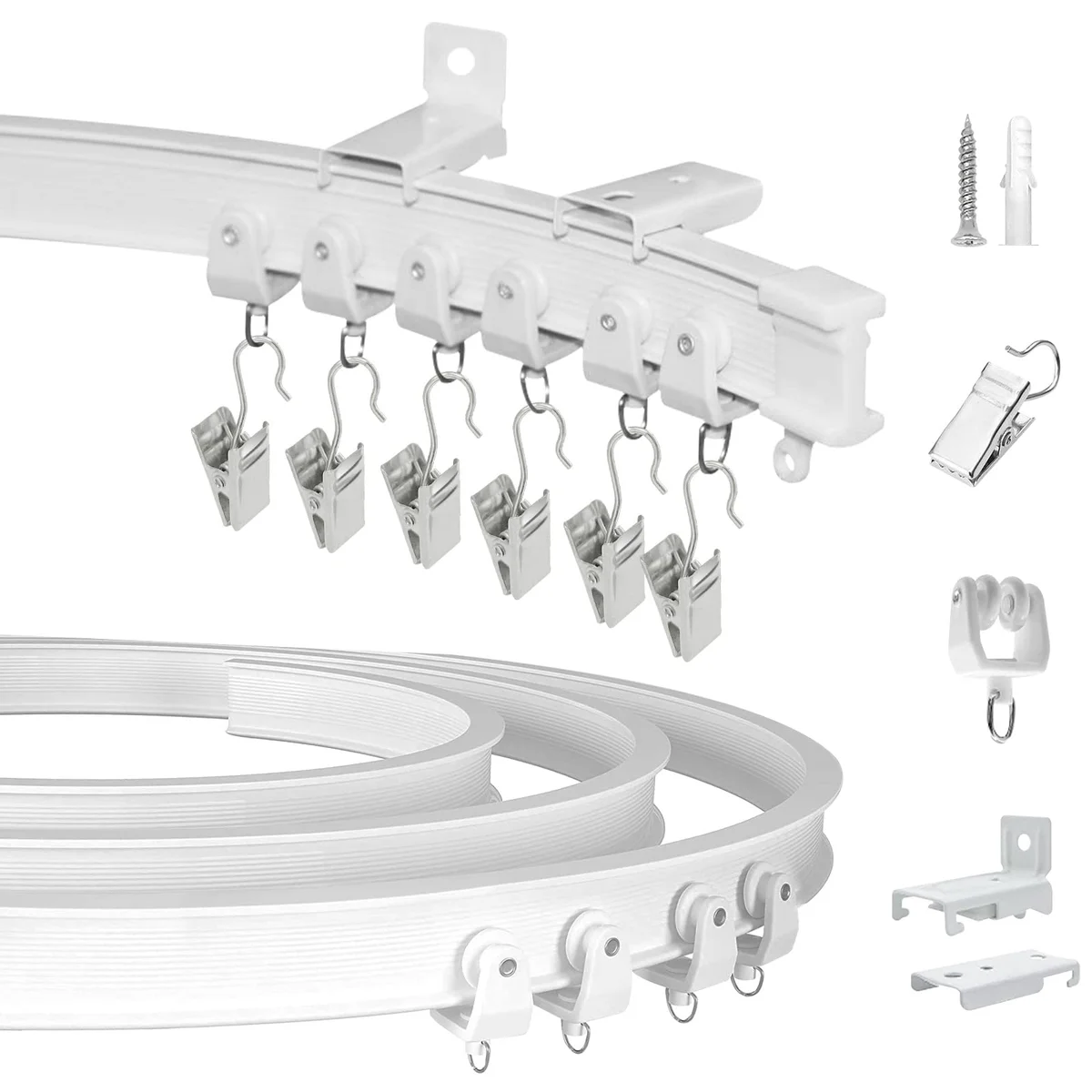 KOLAKO Flexible Ceiling Curtain Track Rail System