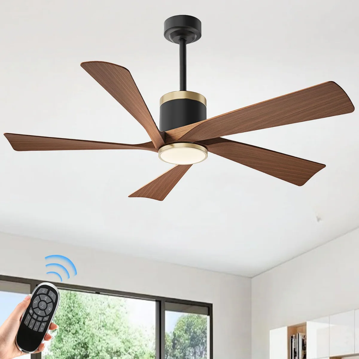 TXCSLY Walnut Ceiling Fan 