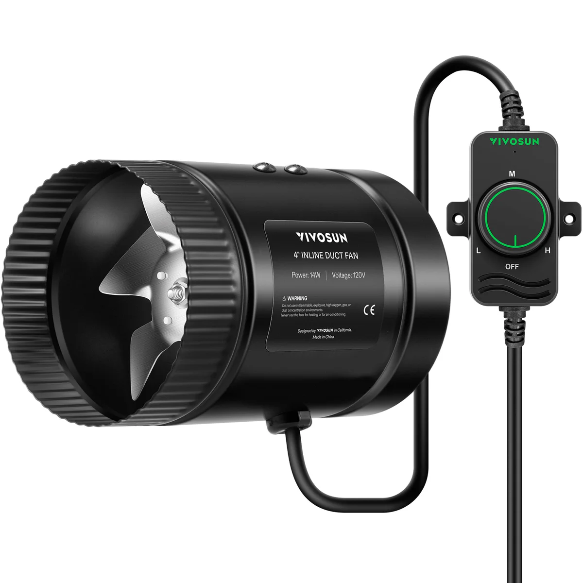 VIVOSUN 4 Inch Inline Duct Fan Vent Blower - Ventilation