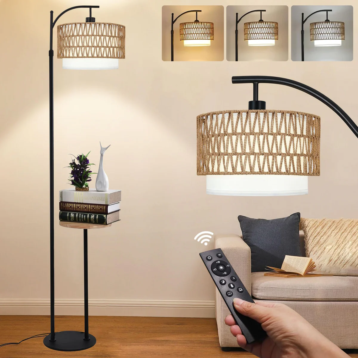 ZECOXOL Tall Tree Floor Lamp with Adjustable Heads