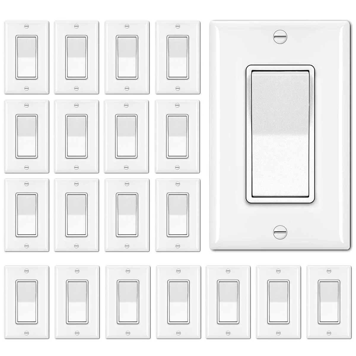 BESTTEN Decorator Light Switch with Wallplate