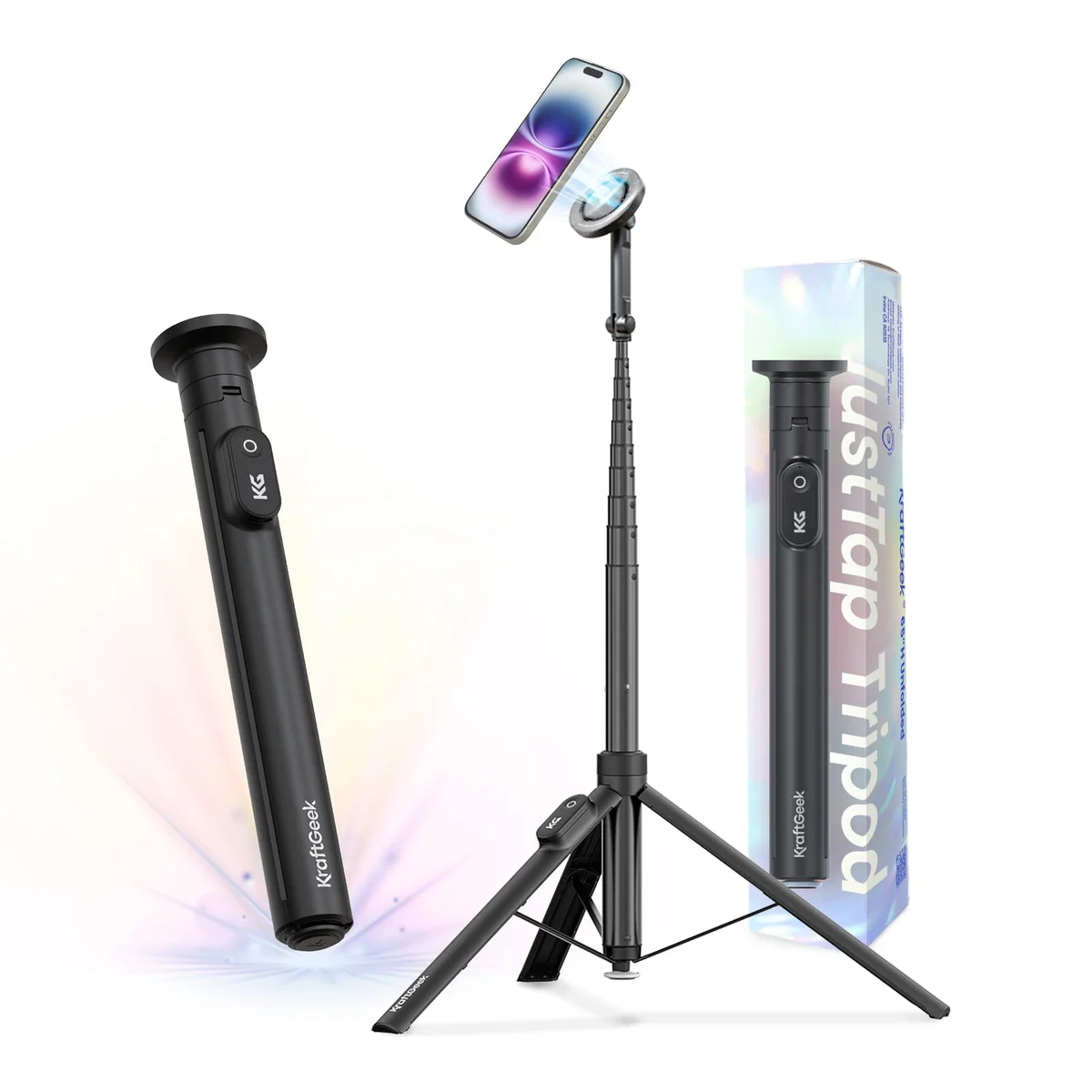 KraftGeek Magnetic Phone Tripod Selfie Stick Stand