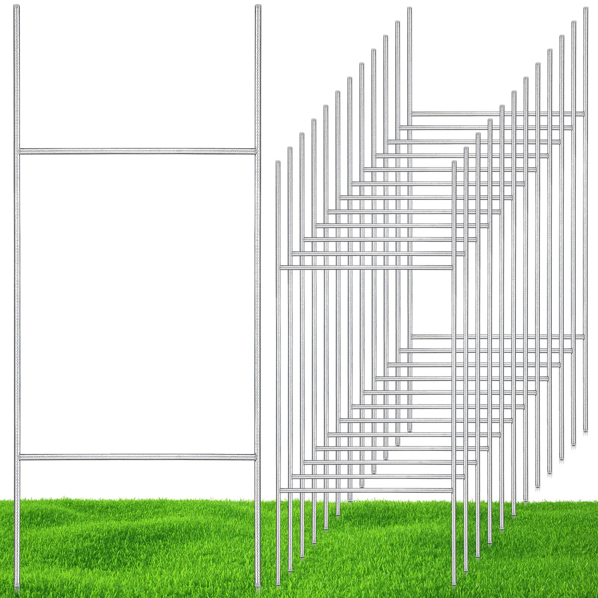 Therwen H-Frame Metal Yard Sign Stakes