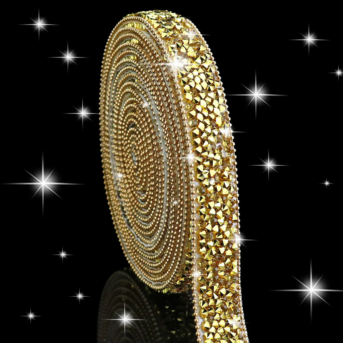 Dowarm Rhinestone Ribbon Crystal Tape Bling Diamond Sticker