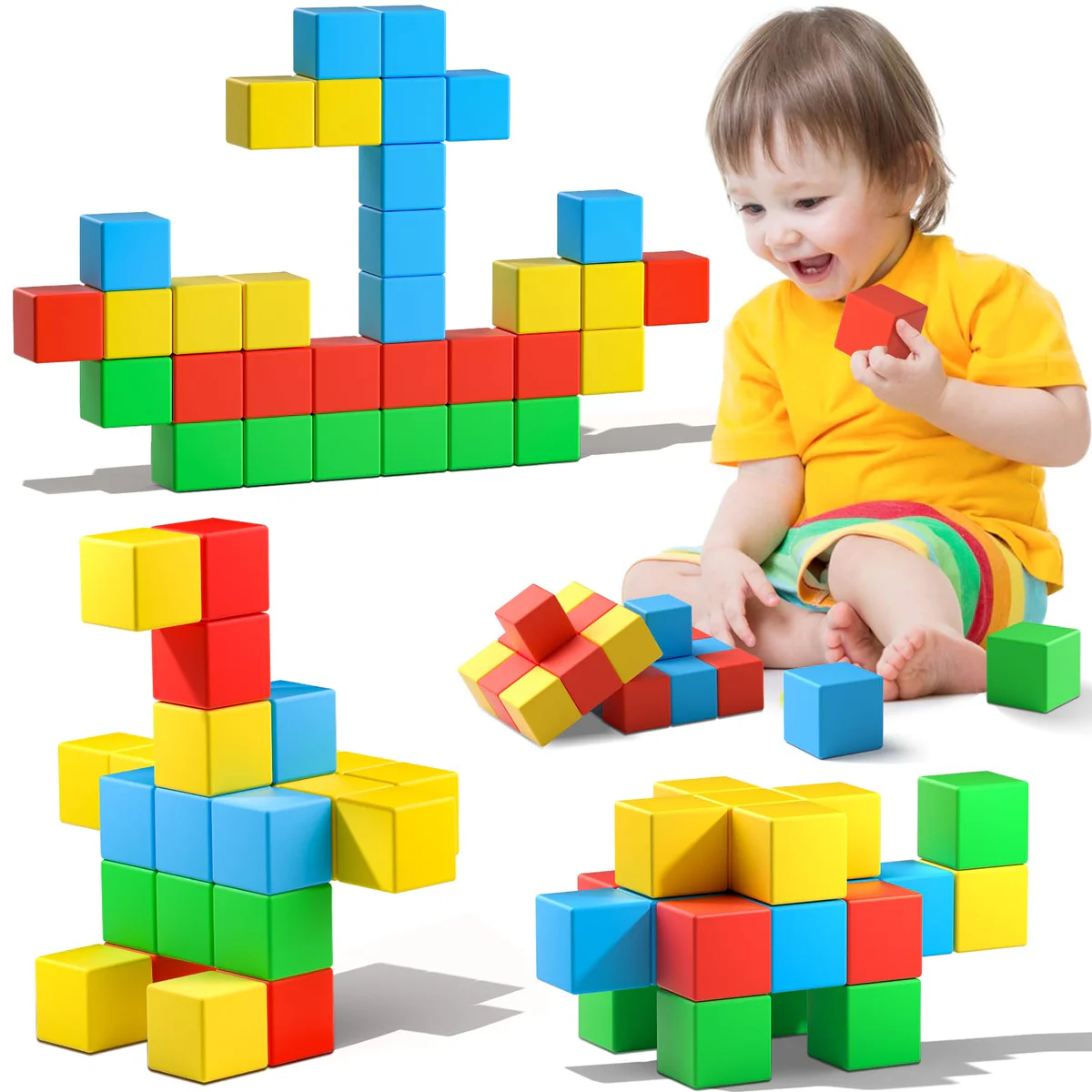 Feoxialy Magnetic Building Blocks Tiles Educational Toys