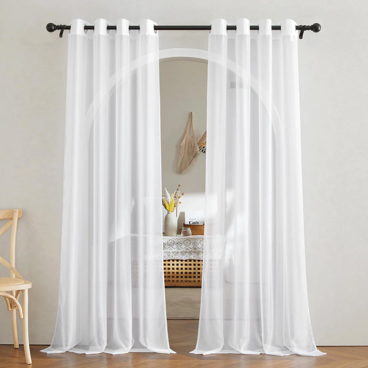NICETOWN Sheer Voile Curtain Panel Window Drape