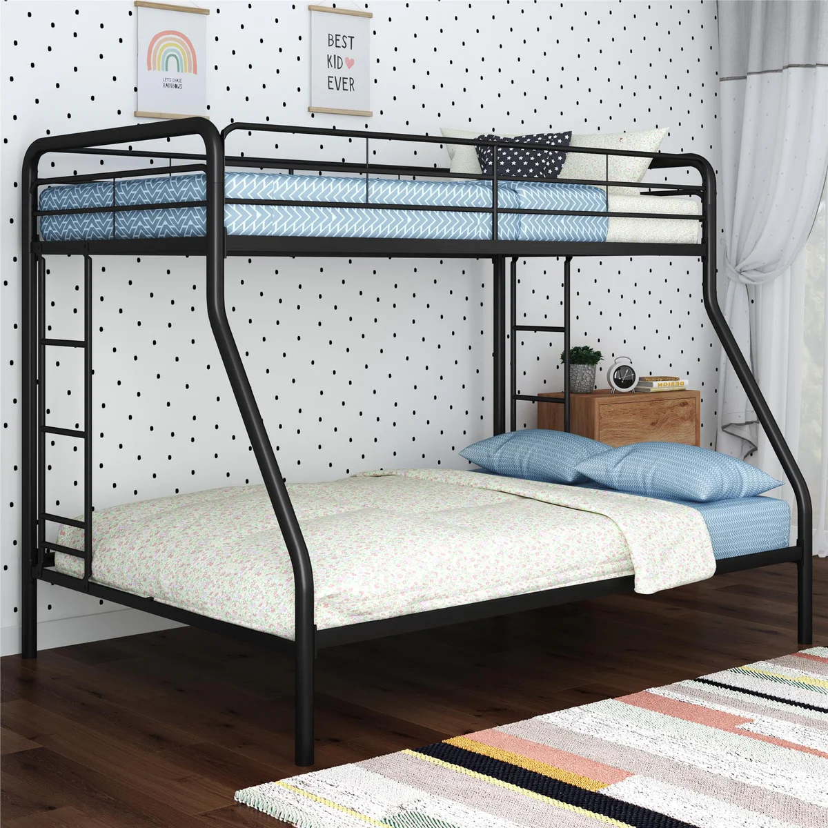 DHP Twin-Over-Full Bunk Bed with Metal Frame and Ladder