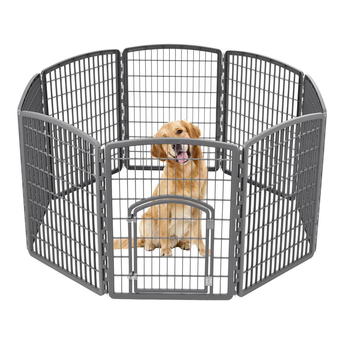IRIS Exercise 8 Panel Pen Panel Pet Playpen WHITE