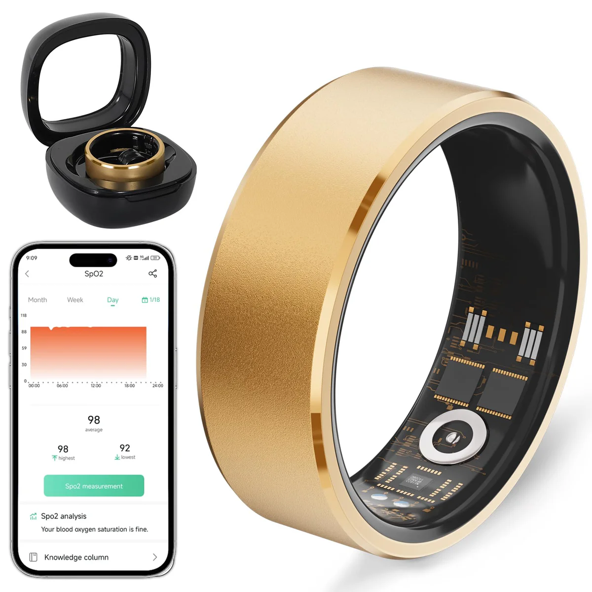 GYSOA Smart Ring Blood Pressure Fitness Tracker