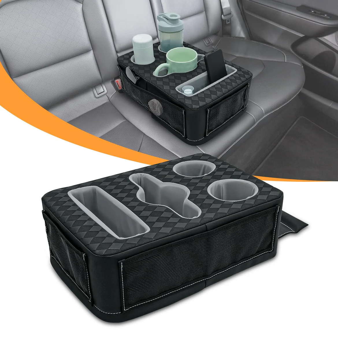 HmmtyRack Car Backseat Organizer with Cup Holder