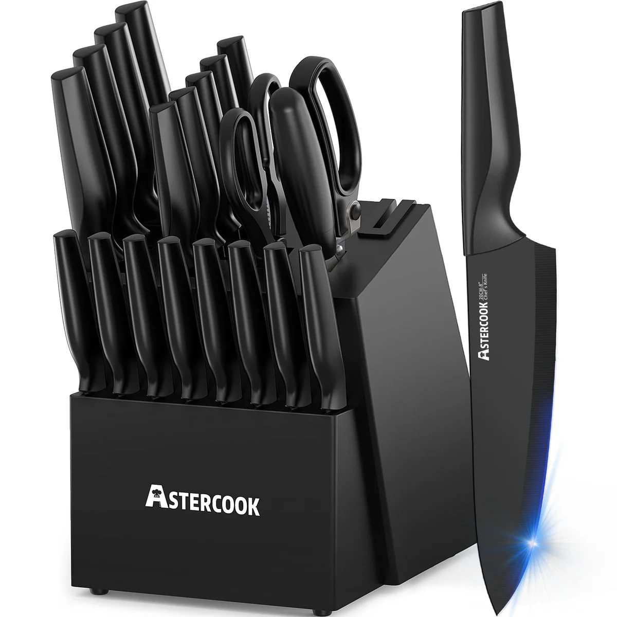 Astercook Kitchen Knife Set with Block