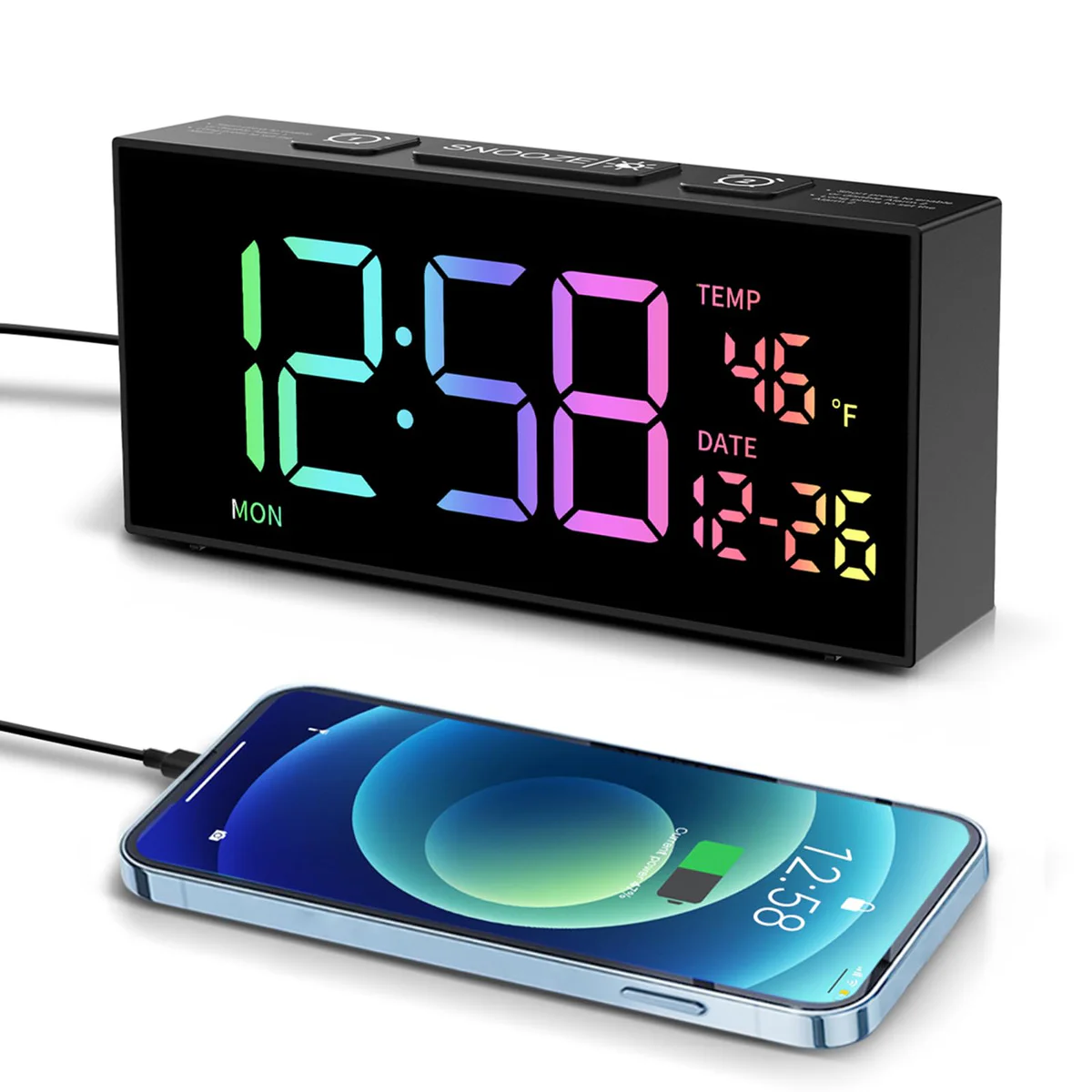 Netzu LED Digital Alarm Clock with Dimmer