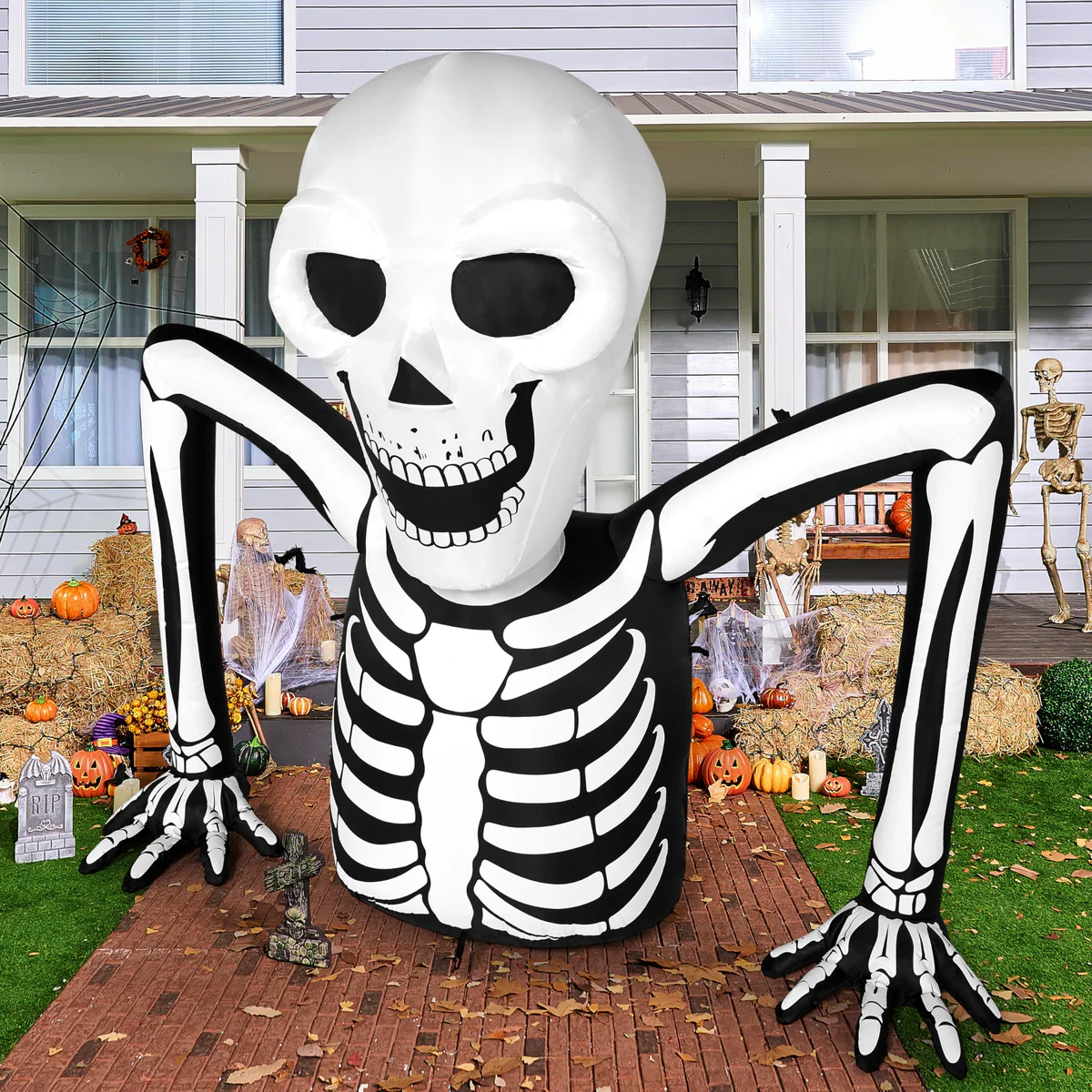 Joiedomi Halloween Inflatable Skeleton Groundbreaker Decoration