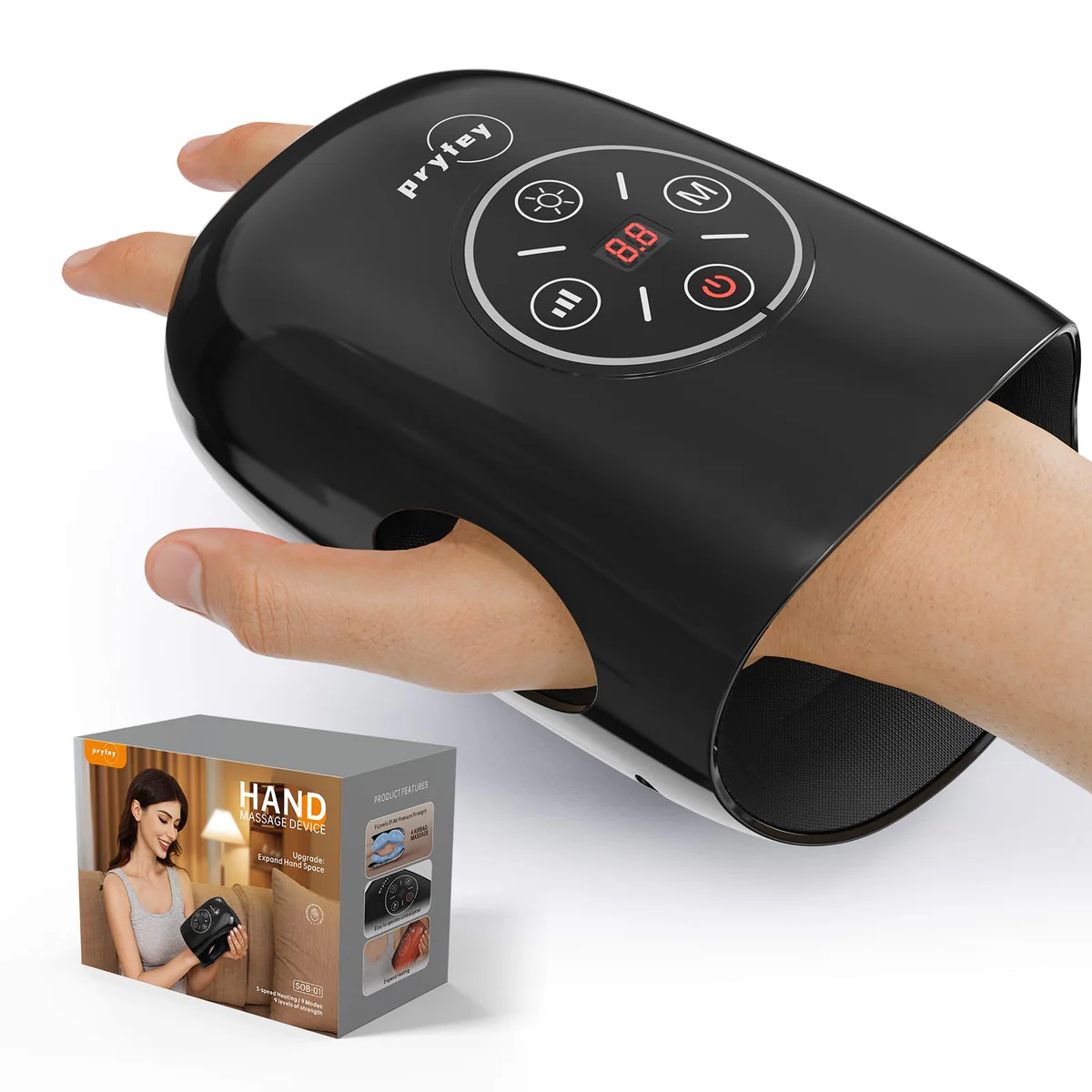 pryfey Hand Massager with Heat & Air Compression