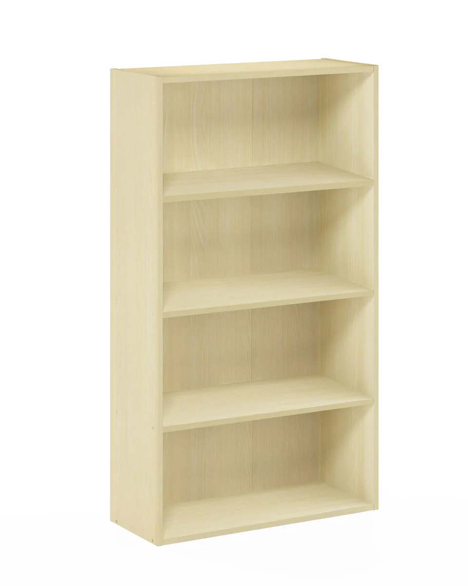 Furinno Pasir 4 Tier Open Shelf, Steam Beech
