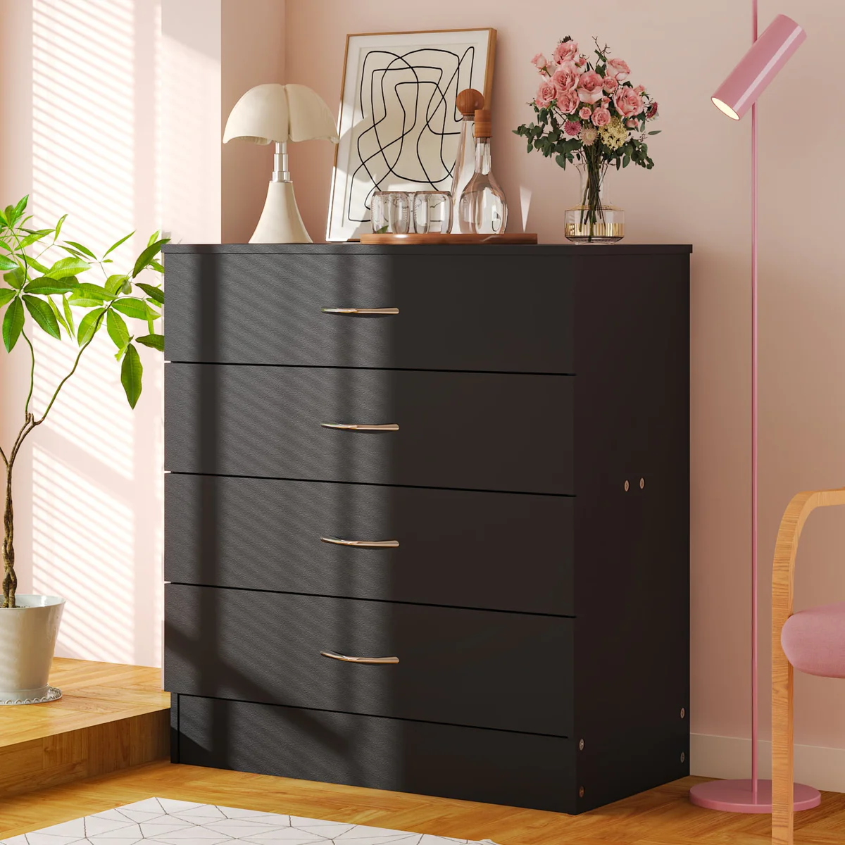 Ktaxon 4-Drawer Chest Dresser Storage Cabinet