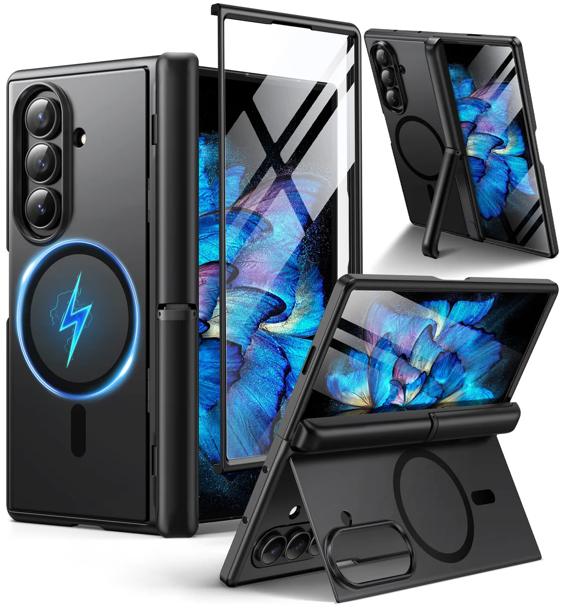 BERFY Galaxy Z Fold 7 Case with Kickstand & Screen Protector