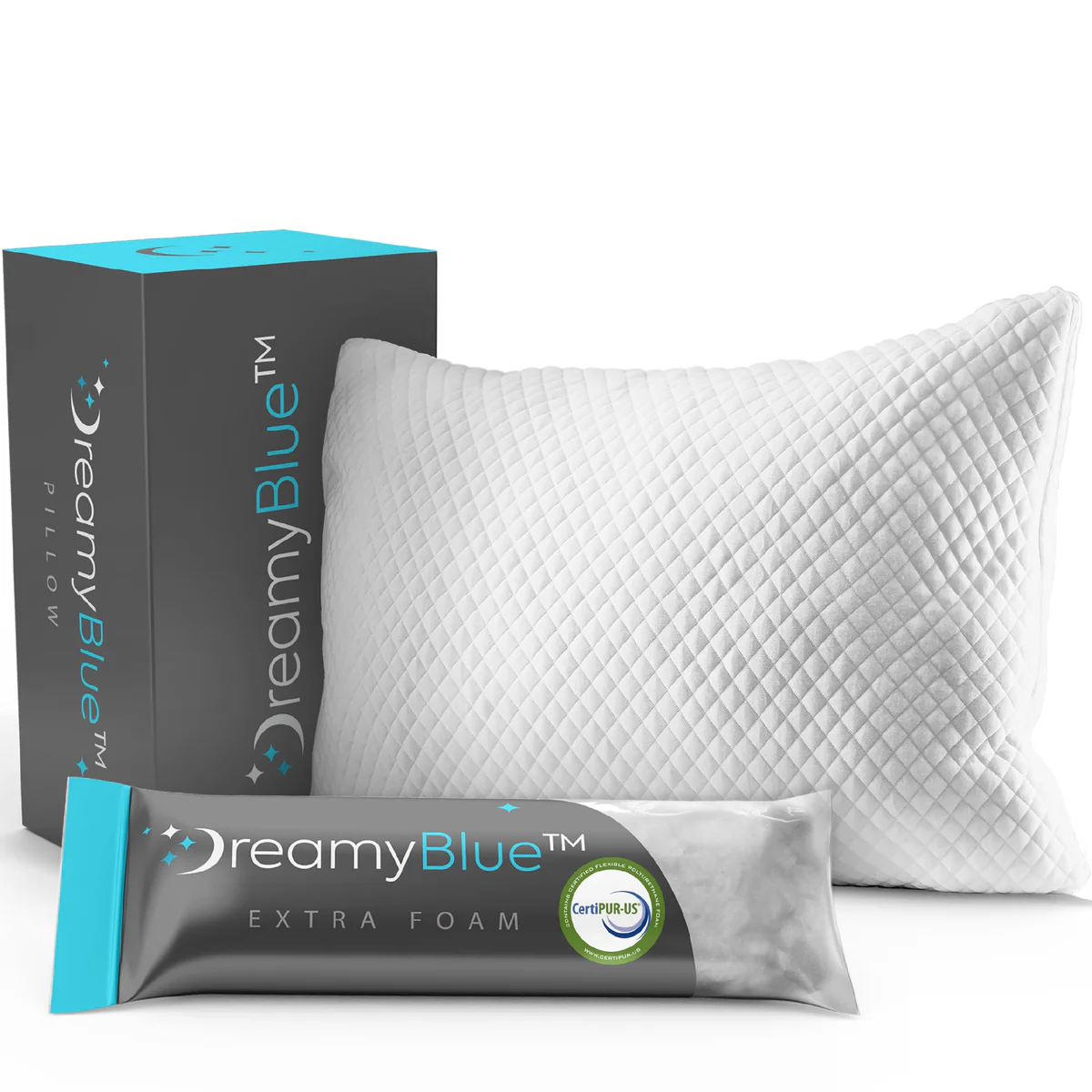 DreamyBlue Memory Foam Bed Pillow