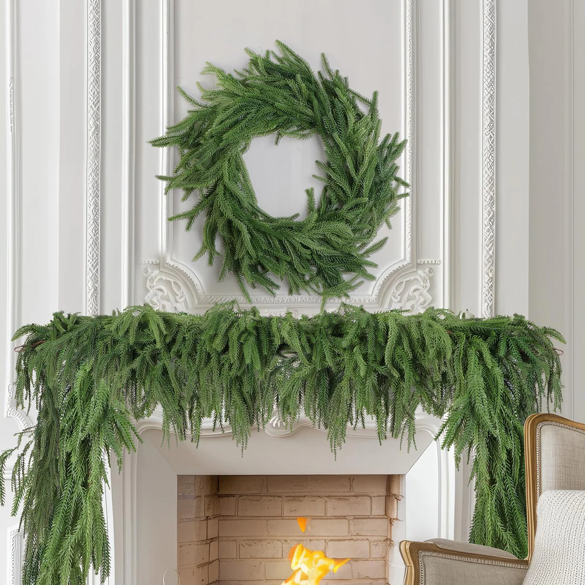 Geegoods Christmas Norfolk Pine Garland