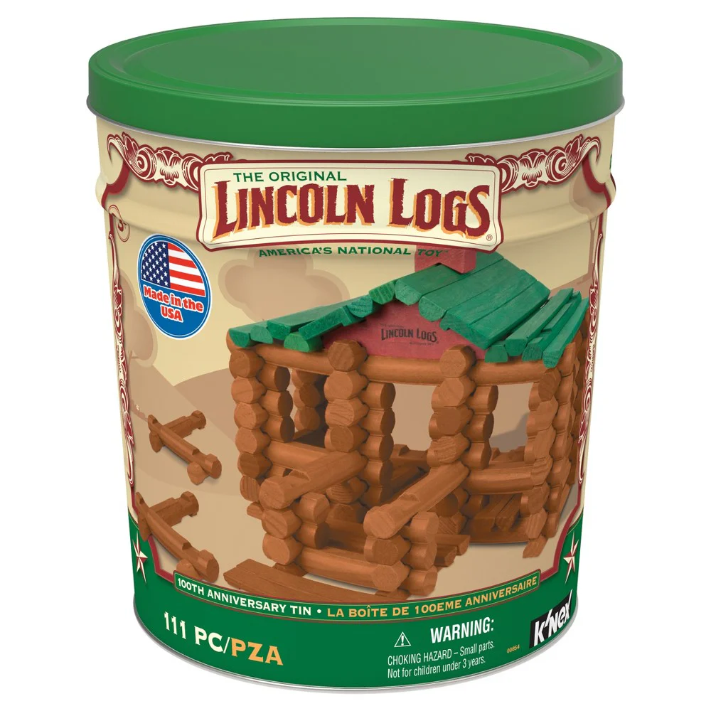 Lincoln Logs 100th Anniversary Tin Building Set