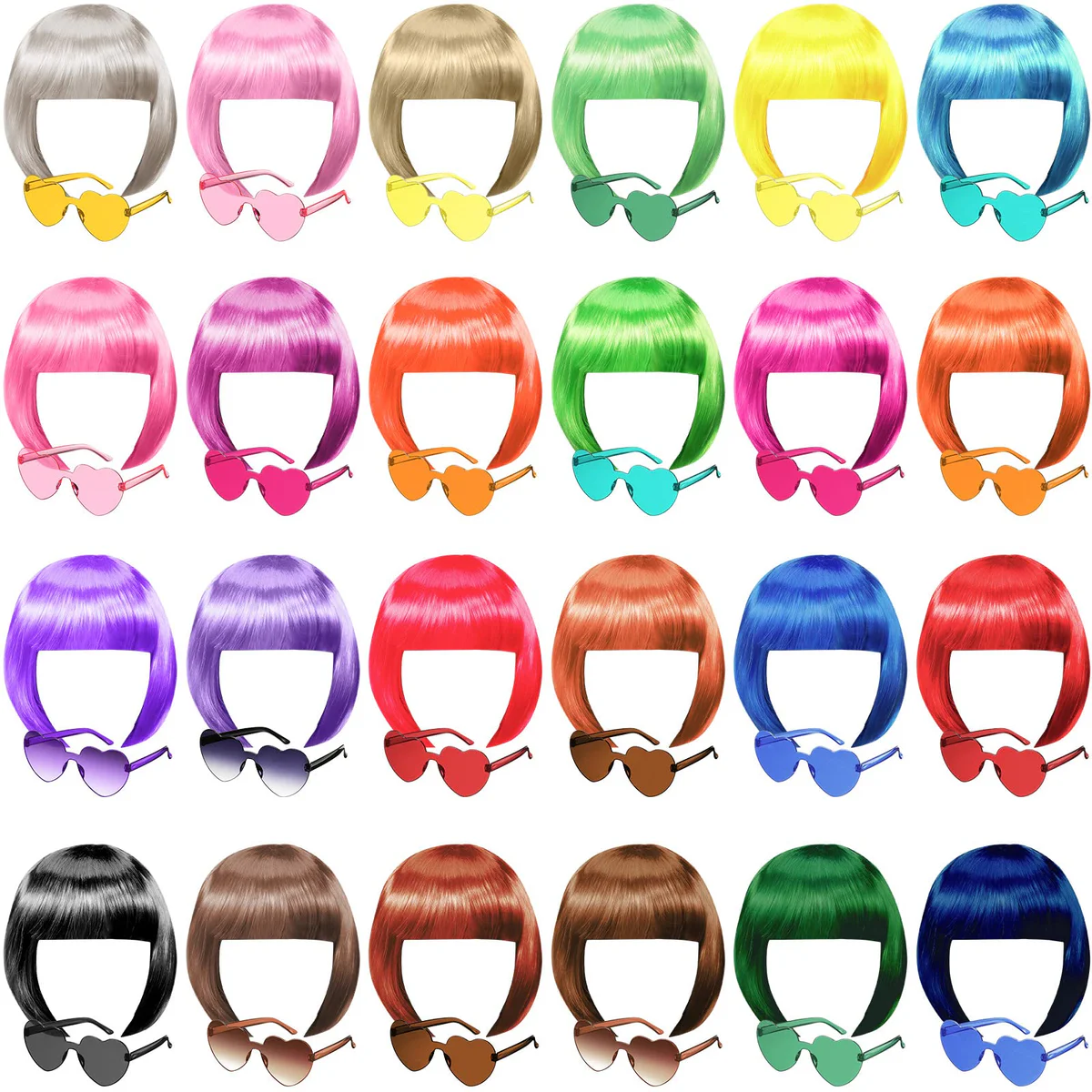 Chunyin Party Wigs and Sunglasses Set