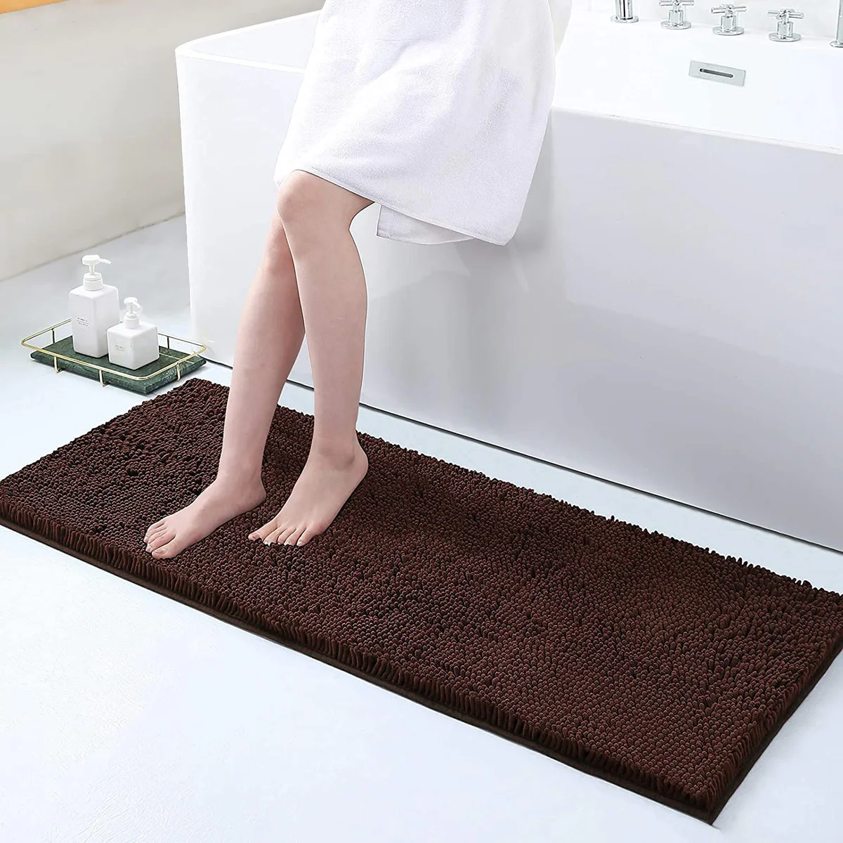 Smiry Luxury Chenille Bath Rug, Extra Soft and Absorbent 