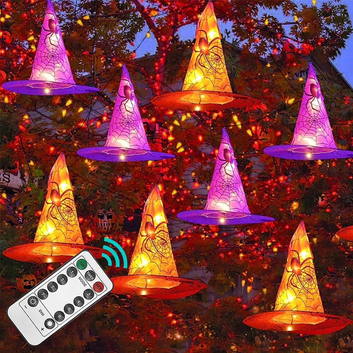 FUNPENY Halloween Witch Hat String Lights