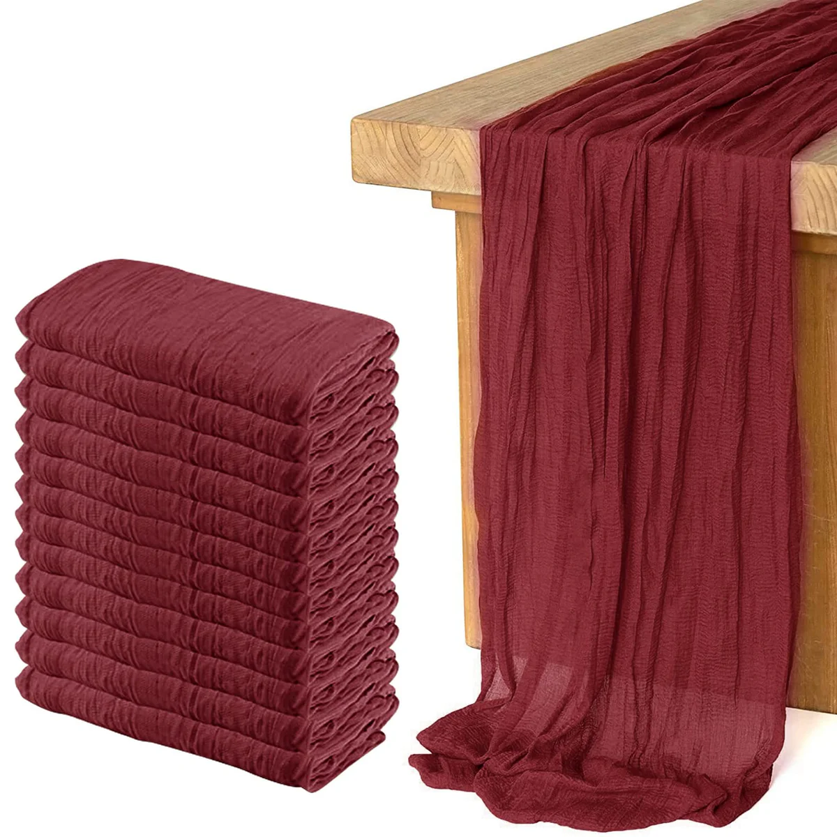 KEEPSHOWING Cheesecloth Table Runner