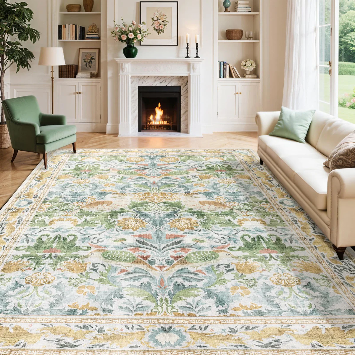 Shilucheng Floral Bird Area Rug