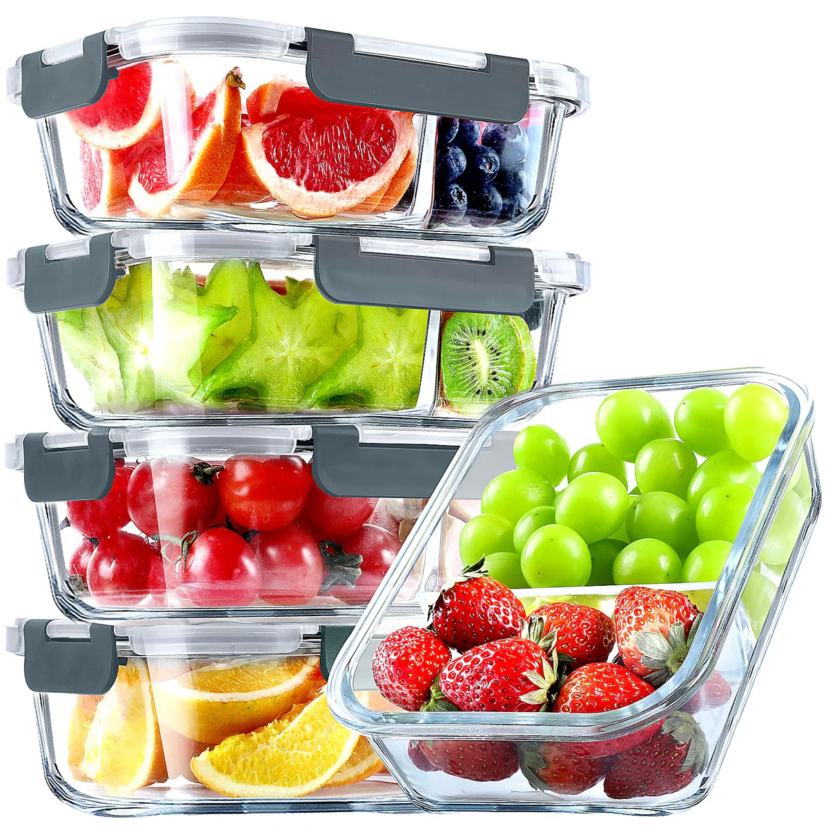 VERONES Glass Meal Prep Containers with Lids