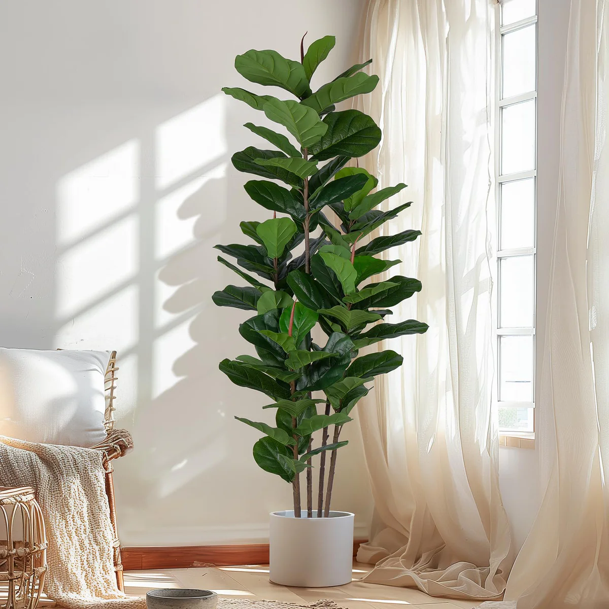 YEPDIN Artificial Fiddle Leaf Fig Tree 6ft