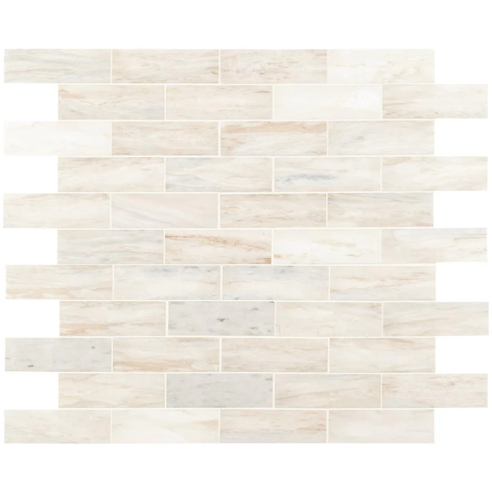 MSI Angora Subway Polished Marble Mosaic Tiles