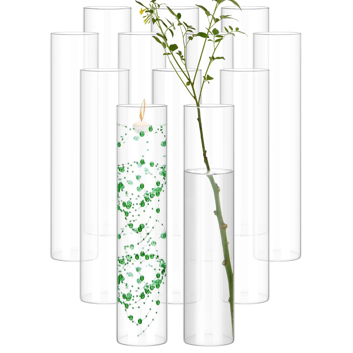 REWOMC Clear Glass Cylinder Vase