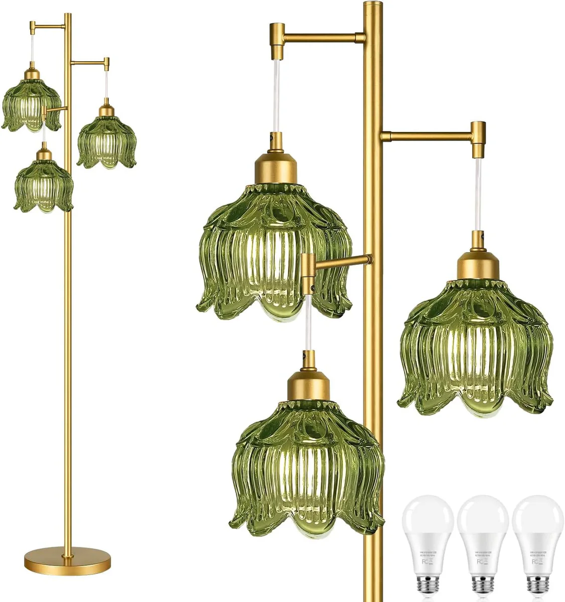 QIYIZM Modern Tree Floor Lamp with Adjustable Heads