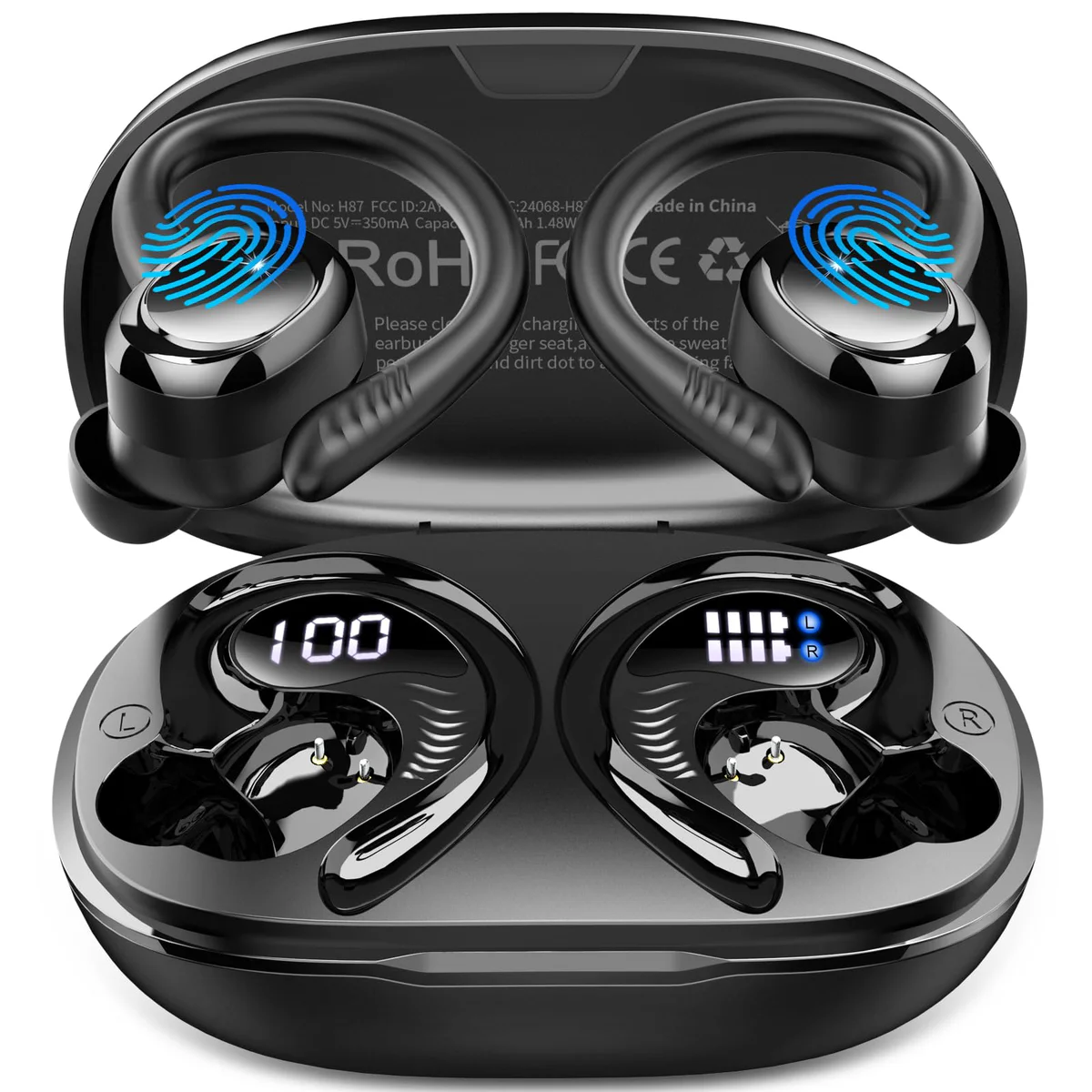 Hupoaf Bluetooth 5.3 Sport Wireless Earbuds Headphones