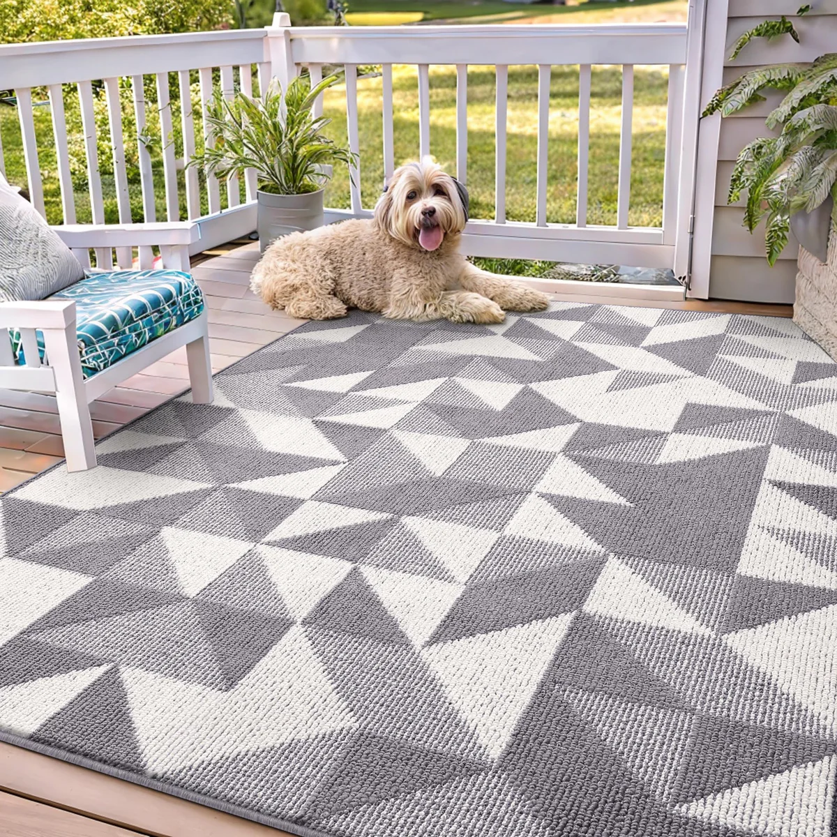 OLANLY Geometric Indoor/Outdoor Door Mat