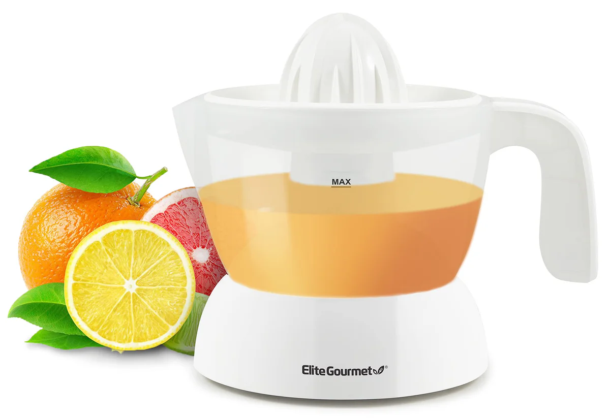 Elite Gourmet Electric Citrus Juicer with Detachable Pitcher